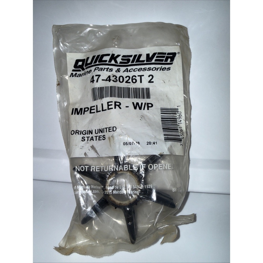 OEM Mercury Quicksilver 47-43026T2 Water Pump Impeller 47-43026T 2 NEW USA